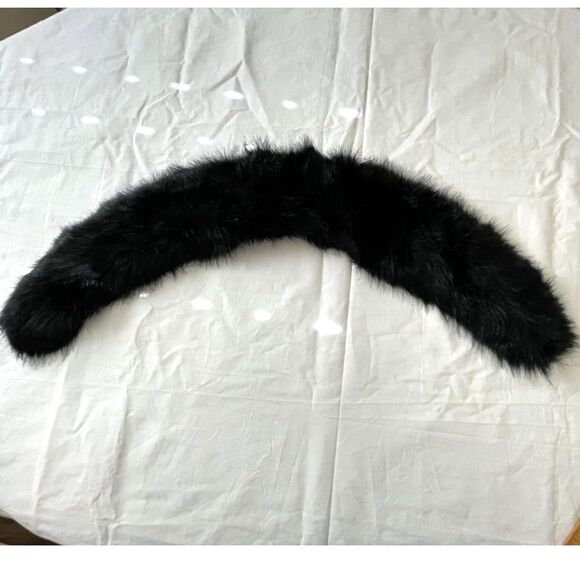 Faux Fur Stole Collar Shoulder Wrap Wedding Black Bridal Mob Wife Prom Party VTG - Picture 2 of 7